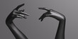 Relaxed delicate hand gestures, black female mannequin hands 3d rendering concept