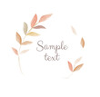 Card design with leaves. Template with beautiful autumn leaves and place for text. Fall illustration on white background