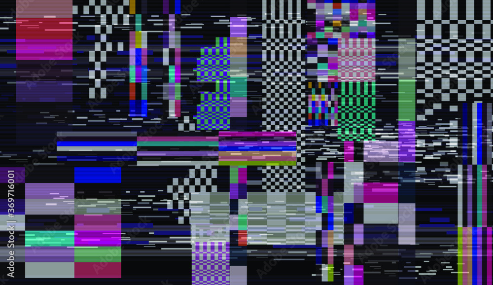 Retro VHS background with Glitch art effect. Vector illustration in ...