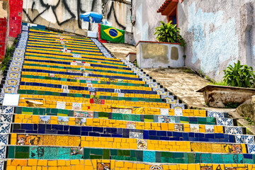 Sticker - Selaron Steps, a famous tourist spot in Rio de Janeiro, Brazil