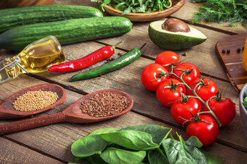 Sticker - Healthy organic food rich for vitamins