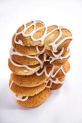 Stack of Cookies on white background 2