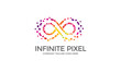 Colorful Infinity Pixel Logo Vector
