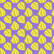 Seamless Pattern With Yellow Diamonds On A Purple Background