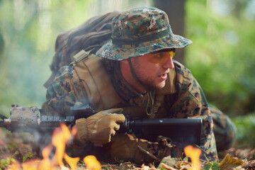 soldier in action