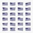 USA Flag set on a transparent background