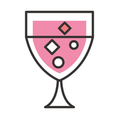 Sticker - cocktail icon drink liquor alcohol special event celebration line and fill design