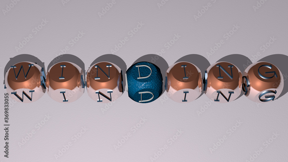 WINDING combined by dice letters and color crossing for the related ...
