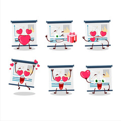 Wall Mural - Business presentation cartoon character with love cute emoticon