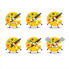 Sticker - Color palette cartoon character with various angry expressions