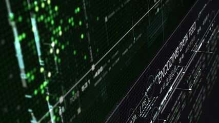 Aufkleber - Futuristic holographic simulation of artificial neural networks intelligence performing Data Sequence Analysis head up display background