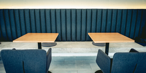 Poster - Layout in a loft style in dark colors open space interior view of various coffee Welcome open coffee shop background.