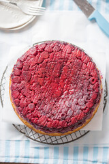 Wall Mural - Upside down raspberry almond cake 