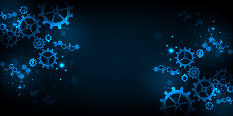Technology background for gears in mechanical concepts.