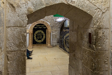 Interior of the Jewish part of the tomb of the prophet Samuel located on Mount of Joy near Jerusalem in Israel