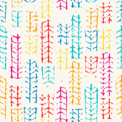 Fototapete - Abstract vector creative seamless pattern with brush strokes. Colorful background for printing brochure, poster, card, print, textile, magazines, sport wear. Modern trendy design. Shabby chic