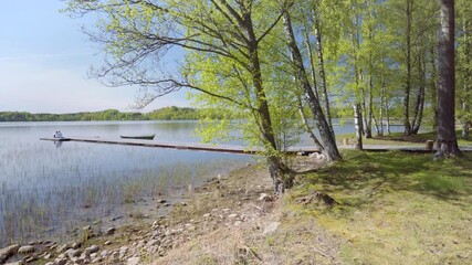 Sticker - Walk by the lake on a sunny day