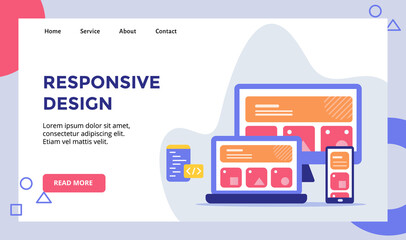 Wall Mural - responsive design concept campaign for web website home homepage landing page template banner with f