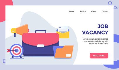 Wall Mural - Job vacancy concept campaign for web website home homepage landing page template banner with flat style.