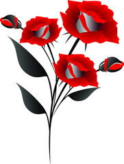 Wall Mural - The bouquet of red roses, element of design.