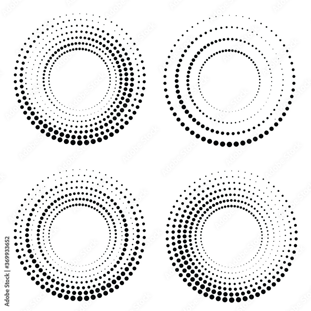 Halftone dots in circle form. round logo . vector dotted frame . design ...