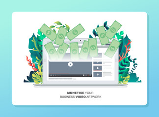 Sticker - Video monetize artwork. landing page web
