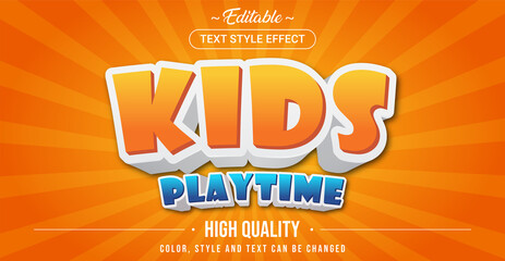 Editable text style effect - Kids cartoon theme style.