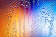 canvas print picture - Water droplets on colorful background. Beautiful abstract background