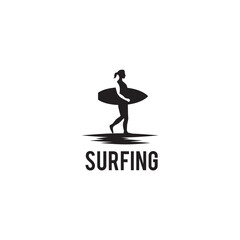 Poster - Surfer logo icon design template