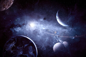 Wall Mural - planets in outer space. elements of this image furnished by nasa