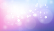 Abstract Blurred Blue Pink Purple Background. Soft Pastel Light Gradient Backdrop With Bokeh Effect. Vector Illustration For Your Graphic Design, Banner, Poster, Website
