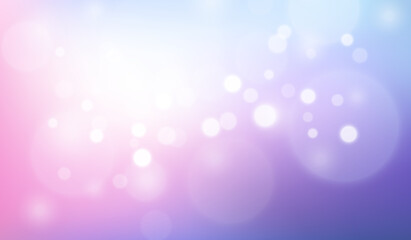 Abstract Blurred blue pink purple background. Soft pastel light gradient backdrop with bokeh effect. Vector illustration for your graphic design, banner, poster, website