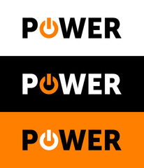 Wall Mural - Power logo design. Electric energy logotype. Vector emblem