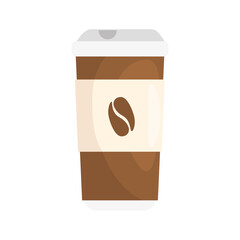 Sticker - disposable coffee cup, on white background vector illustration design