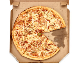 Sticker - pizza box food cardboard delivery package meal dinner lunch