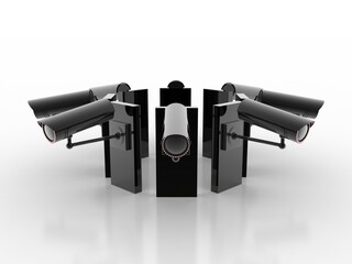 3d rendering Surveillance CCTV Security Camera 