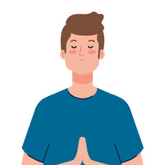 Canvas Print - meditating man on white background vector illustration design