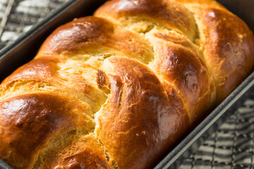 Canvas Print - Homemade Baked Braided Brioche Bread