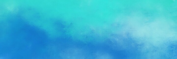 Wall Mural - awesome abstract painting background graphic with medium turquoise, strong blue and sky blue colors and space for text or image. can be used as horizontal background texture