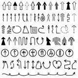 Fototapeta Młodzieżowe - Set hand drawn of useful arrows. Vector illustration on white background. Icon set in black and white. Collection of concept for web design mobile apps, interface.