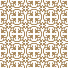 Curved Fleur De Lis And Circle Diamond Pattern Seamless Repeat Background