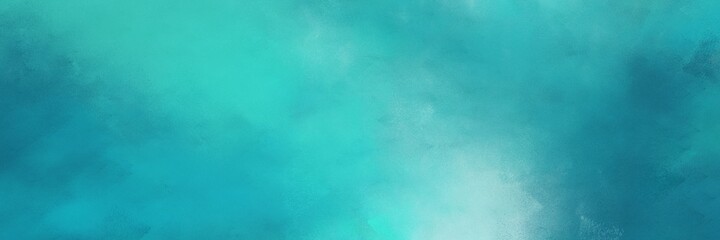 Wall Mural - stunning abstract painting background texture with light sea green, sky blue and teal colors and space for text or image. can be used as horizontal header or banner orientation