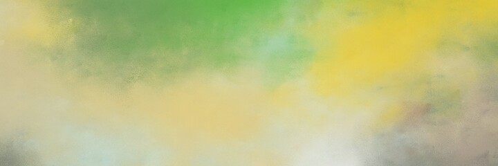 Poster - decorative abstract painting background graphic with tan, moderate green and golden rod colors and space for text or image. can be used as horizontal background texture