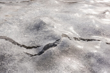 Wall Mural - The curious tidal flat is frozen on tide and ebb.