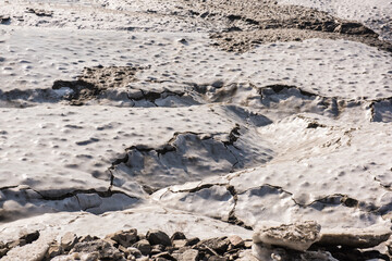 Wall Mural - The sea water exiting the tidal flat.