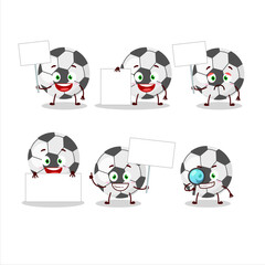 Sticker - Soccer ball cartoon character bring information board