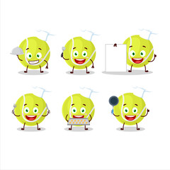 Sticker - Cartoon character of tennis ball with various chef emoticons