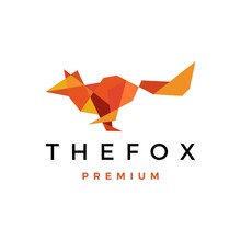 Fox Geometric Low Poly Logo Vector Icon Illustration