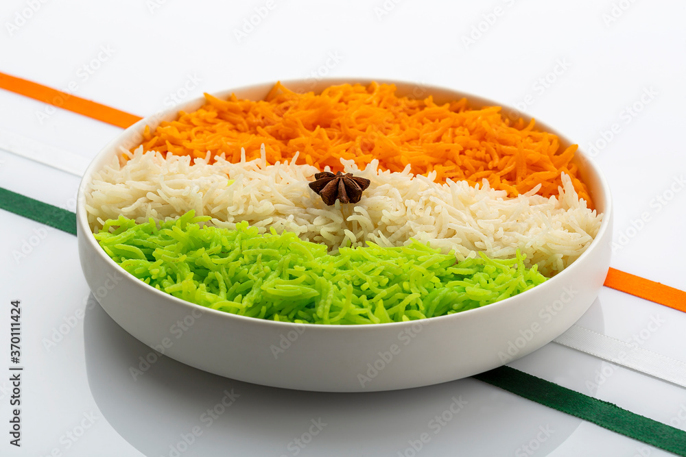 Indian Tricolour or Tiranga Rice for indian Republic and Independence ...