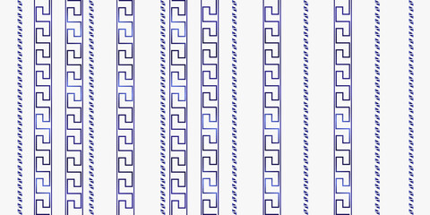 trendy stripes pattern Vector blue line hand drawn seamless